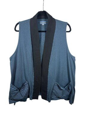 Iridium Sweater Womens Vest Stretch XLarge Lagenlook Casual Striped